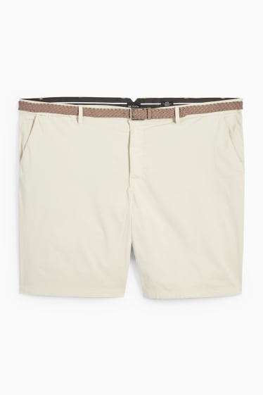 Herren - Shorts mit Gürtel - cremeweiss