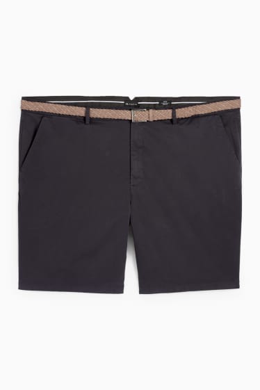 Herren - Shorts mit Gürtel - schwarz
