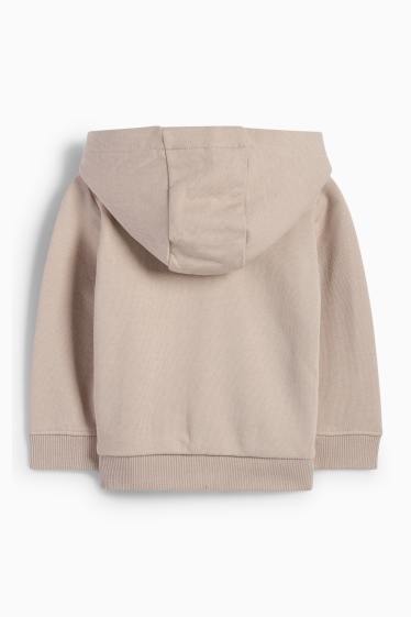 Baby: jongens - New York - babysweatvest met capuchon - beige