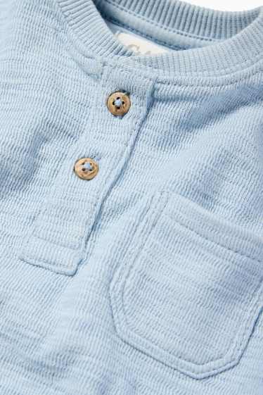 Baby Jungen - Baby-Langarmshirt - strukturiert - hellblau