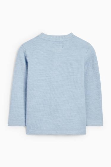 Baby Jungen - Baby-Langarmshirt - strukturiert - hellblau