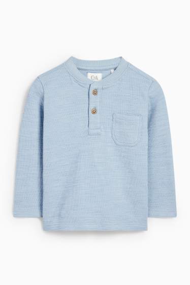 Baby Jungen - Baby-Langarmshirt - strukturiert - hellblau