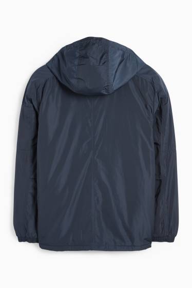 Heren - Jas met capuchon - waterafstotend - donkerblauw