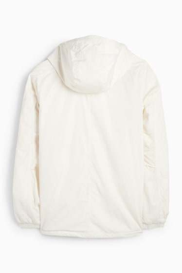 Herren - Jacke mit Kapuze - wasserabweisend - cremeweiß