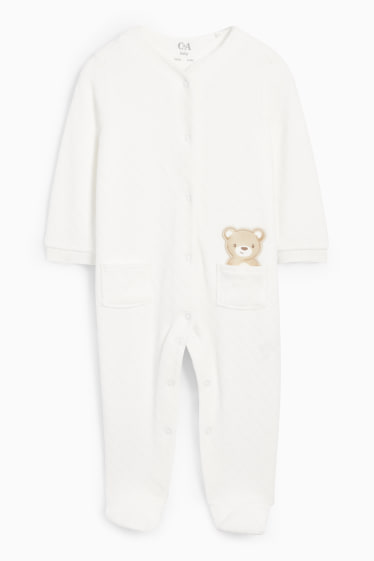 Unisex - Motiv medvídka - pyžamo pro miminka - strukturované - bílá