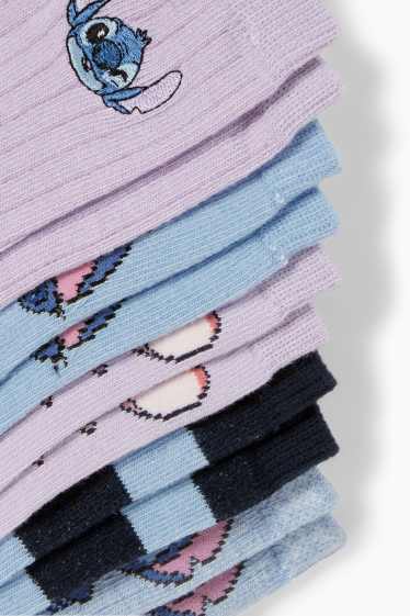 Kinder Mädchen - Multipack 5er - Lilo & Stitch - Socken mit Motiv - hellblau