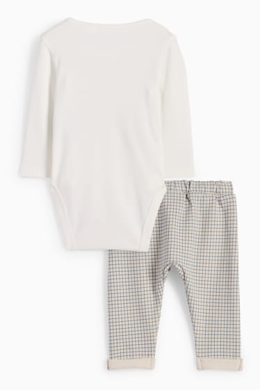 Baby Jungen - Baby-Outfit - 2 teilig - cremeweiss