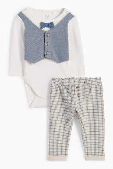 Baby Jungen - Baby-Outfit - 2 teilig - cremeweiss