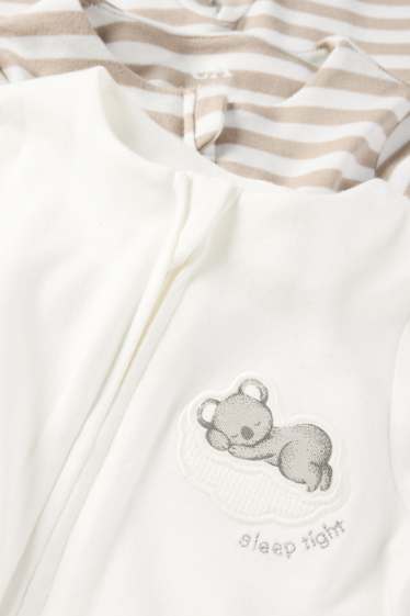 Baby: jongens - Set van 2 - koala en wasbeer - babypyjama - wit