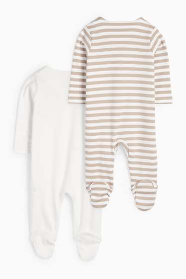 Baby: jongens - Set van 2 - koala en wasbeer - babypyjama - wit
