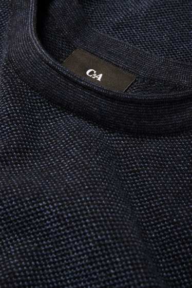 Herren - Pullover - strukturiert - dunkelblau