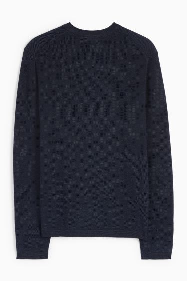 Herren - Pullover - strukturiert - dunkelblau