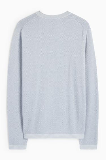 Herren - Pullover - strukturiert - hellblau
