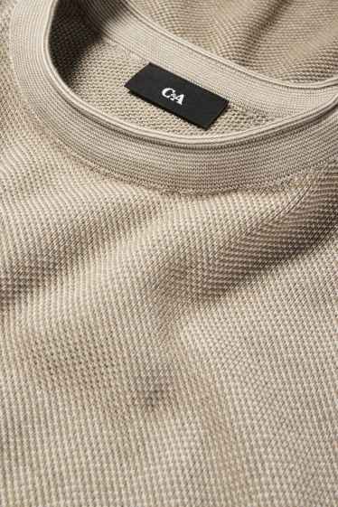 Men - Jumper - textured - beige