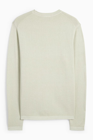 Men - Jumper - textured - mint green