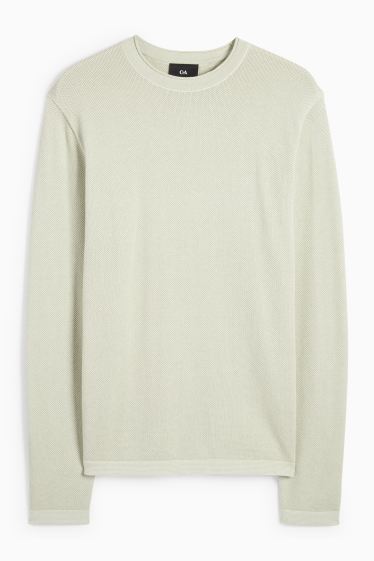 Men - Jumper - textured - mint green