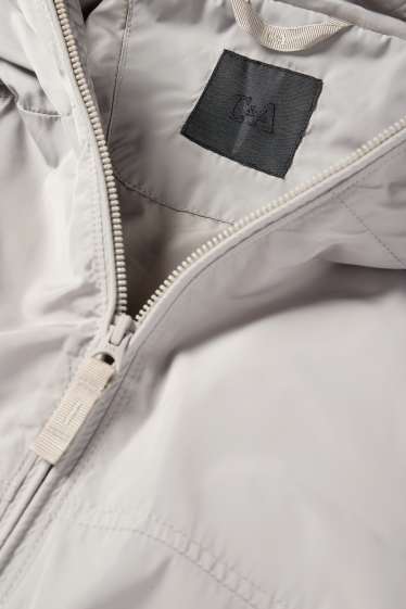 Herren - Jacke mit Kapuze - wasserabweisend - grau