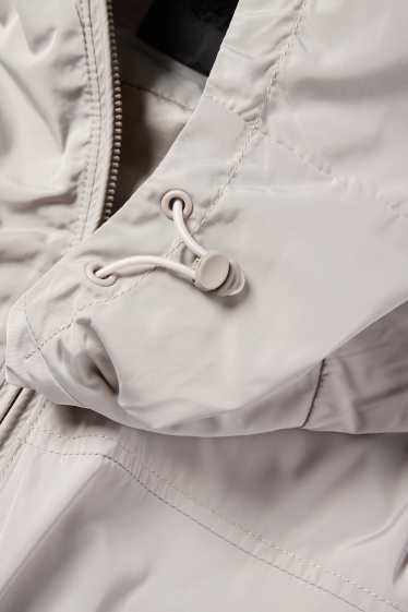 Herren - Jacke mit Kapuze - wasserabweisend - grau