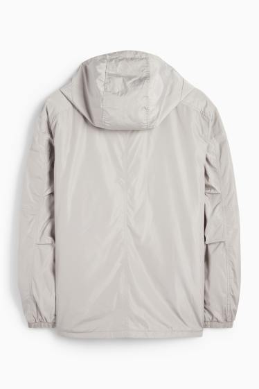 Herren - Jacke mit Kapuze - wasserabweisend - grau