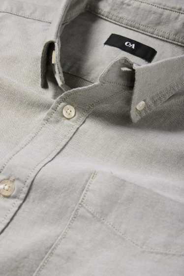 Men - Shirt - regular fit - button-down collar - green