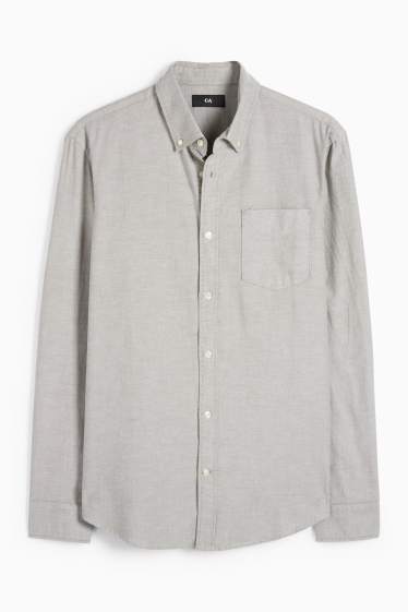 Men - Shirt - regular fit - button-down collar - green