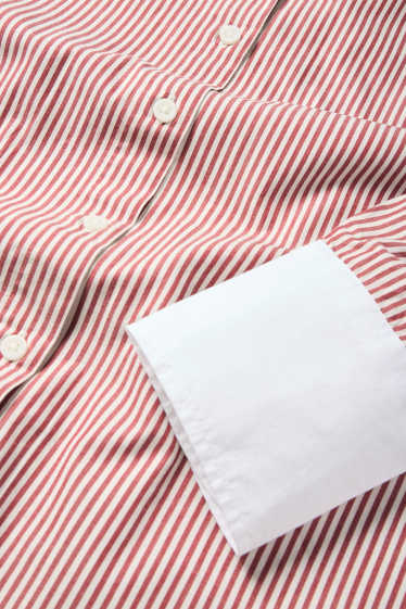 Women - Blouse - striped - red / cremewhite