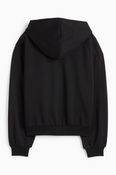 Kinder Mädchen - Sweatjacke mit Kapuze - schwarz