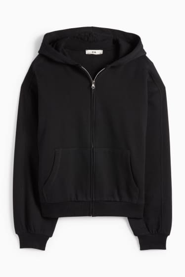 Kinder Mädchen - Sweatjacke mit Kapuze - schwarz