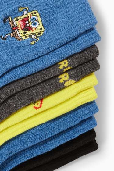 Bambini - Confezione da 5 - SpongeBob - calze da tennis - blu