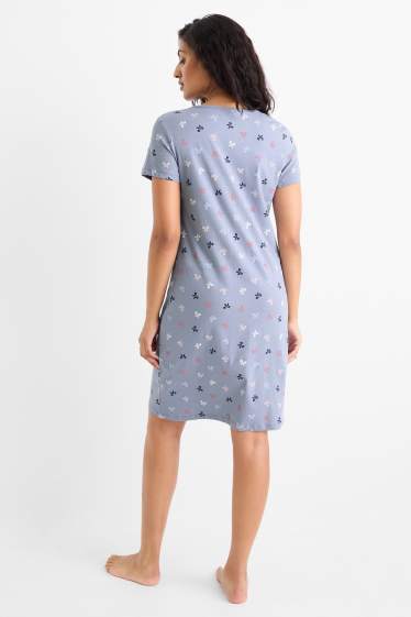 Femmes - Chemise de nuit - à motif - bleu