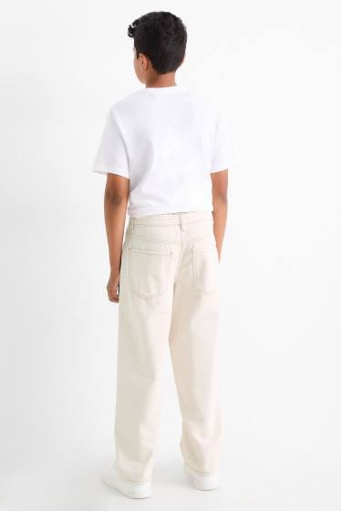 Kinderen: jongens - Baggy jeans - licht beige