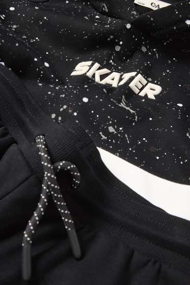 Kinder Buben - Skater - Set - Hoodie und Jogginghose - 2 teilig - schwarz