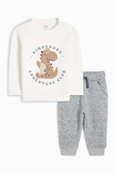 Neonati - Dinosauro - completo per neonati - 2 pezzi - bianco crema