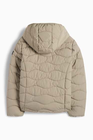 Children Girls - Quilted jacket with hood - water-repellent - green