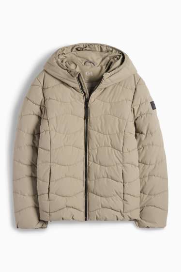 Children Girls - Quilted jacket with hood - water-repellent - green