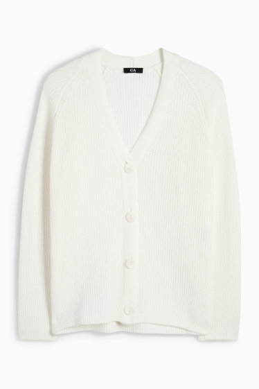 Damen - Strickjacke - weiß