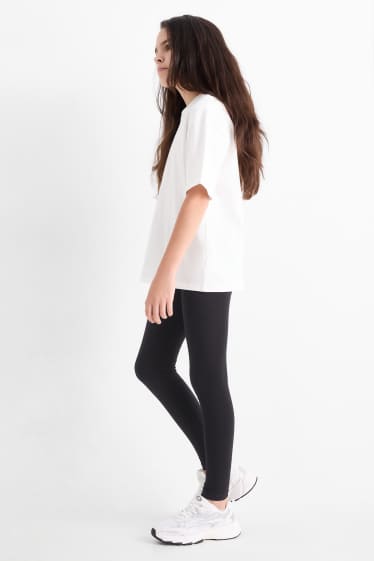 Kinderen: meisjes - Set van 3 - legging - zwart