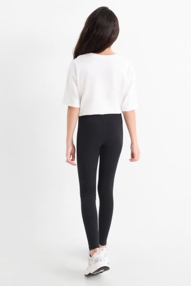 Kinderen: meisjes - Set van 3 - legging - zwart