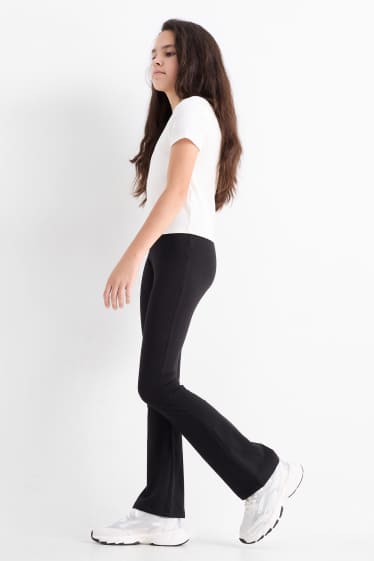 Kinder Mädchen - Multipack 2er - Flared Leggings - schwarz