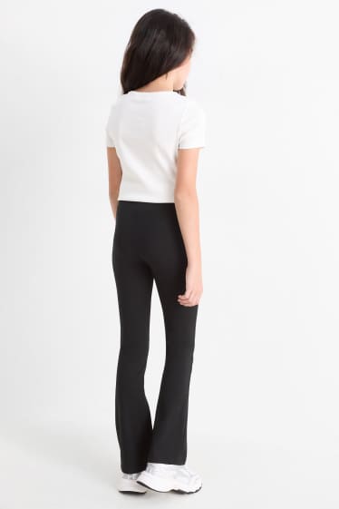 Kinder Mädchen - Multipack 2er - Flared Leggings - schwarz