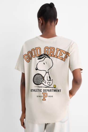 Dámské - Tričko - oversized - Peanuts - světle béžová