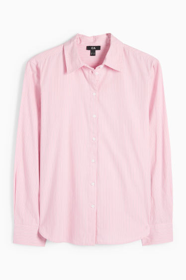 Damen - Bluse - gestreift - pink