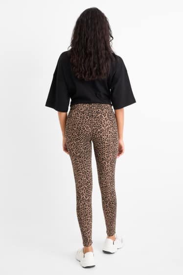 Dames - Set van 2 - basic legging - zwart / beige