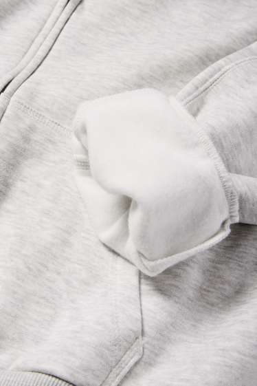 Kinder Mädchen - Sweatjacke mit Kapuze - hellgrau-melange