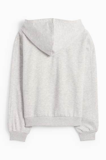 Kinder Mädchen - Sweatjacke mit Kapuze - hellgrau-melange