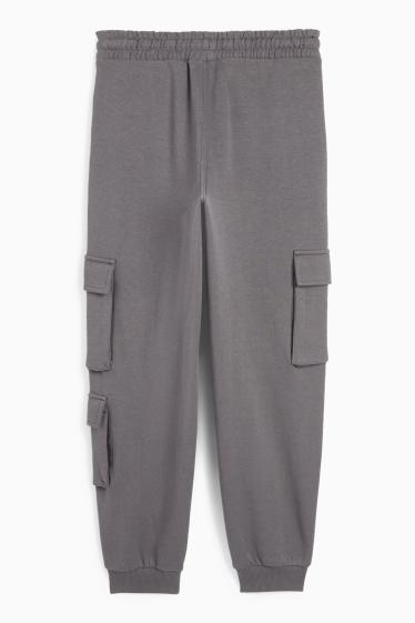 Enfants garçons - Pantalon de jogging cargo - gris foncé