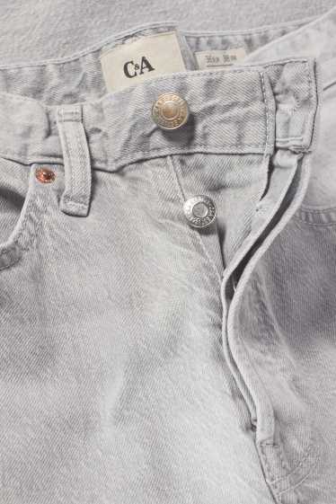 Femei - Vintage straight jeans - talie medie - LYCRA® - denim-gri deschis
