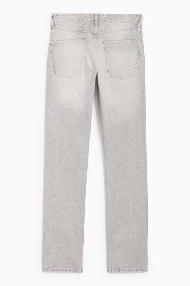 Femei - Vintage straight jeans - talie medie - LYCRA® - denim-gri deschis