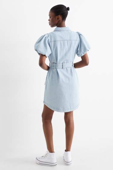 Damen - Jeanskleid - helljeansblau