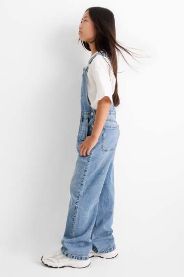 Kinder Mädchen - Jeans-Latzhose - helljeansblau